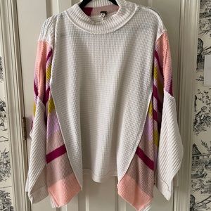 Free People waffle and knit top